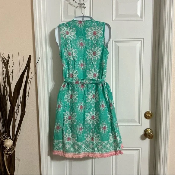 Moda Posa Sleeveless V-neck Pintuck Knee-Length Dress Size S - Picture 3 of 5